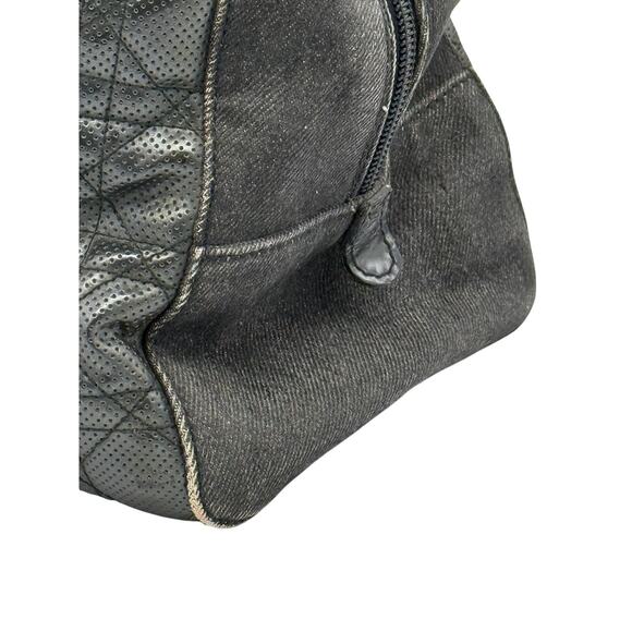 Christian Dior Black Denim Patent Perforated Cannage Satchel! With Charm! - Picture 3 of 16